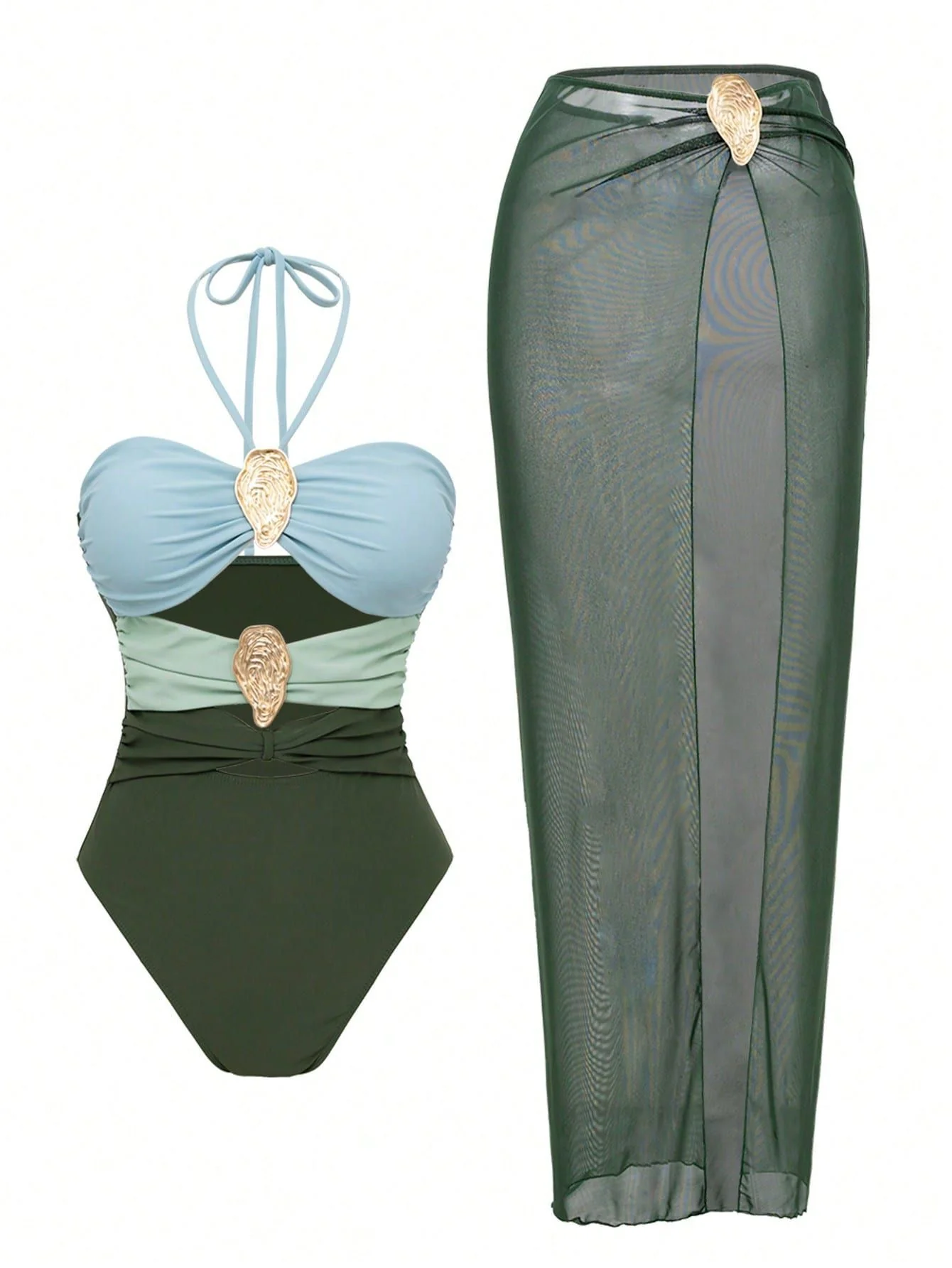 Erica Cutout Swimsuit With Skirt - Image 3
