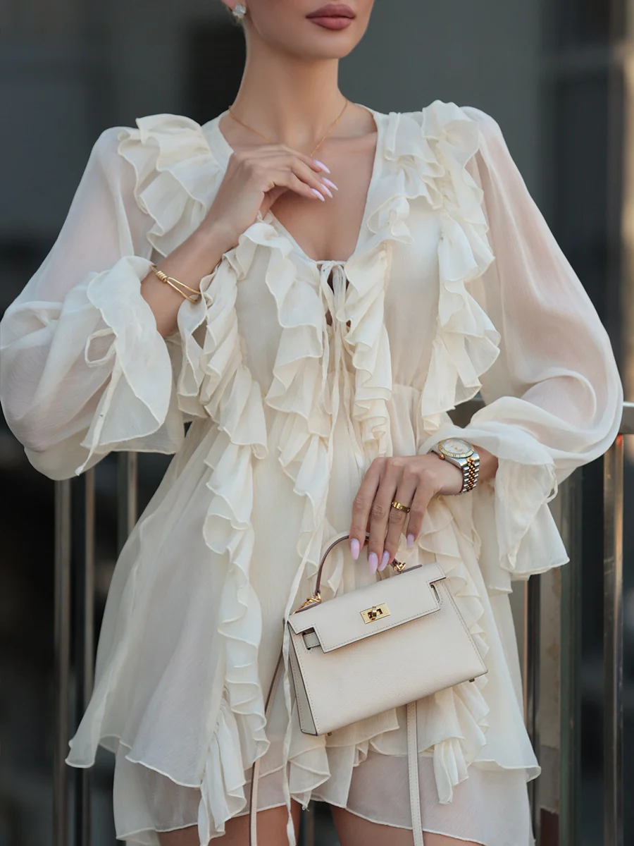 Prisca Mini Ruffle Dress - Image 5