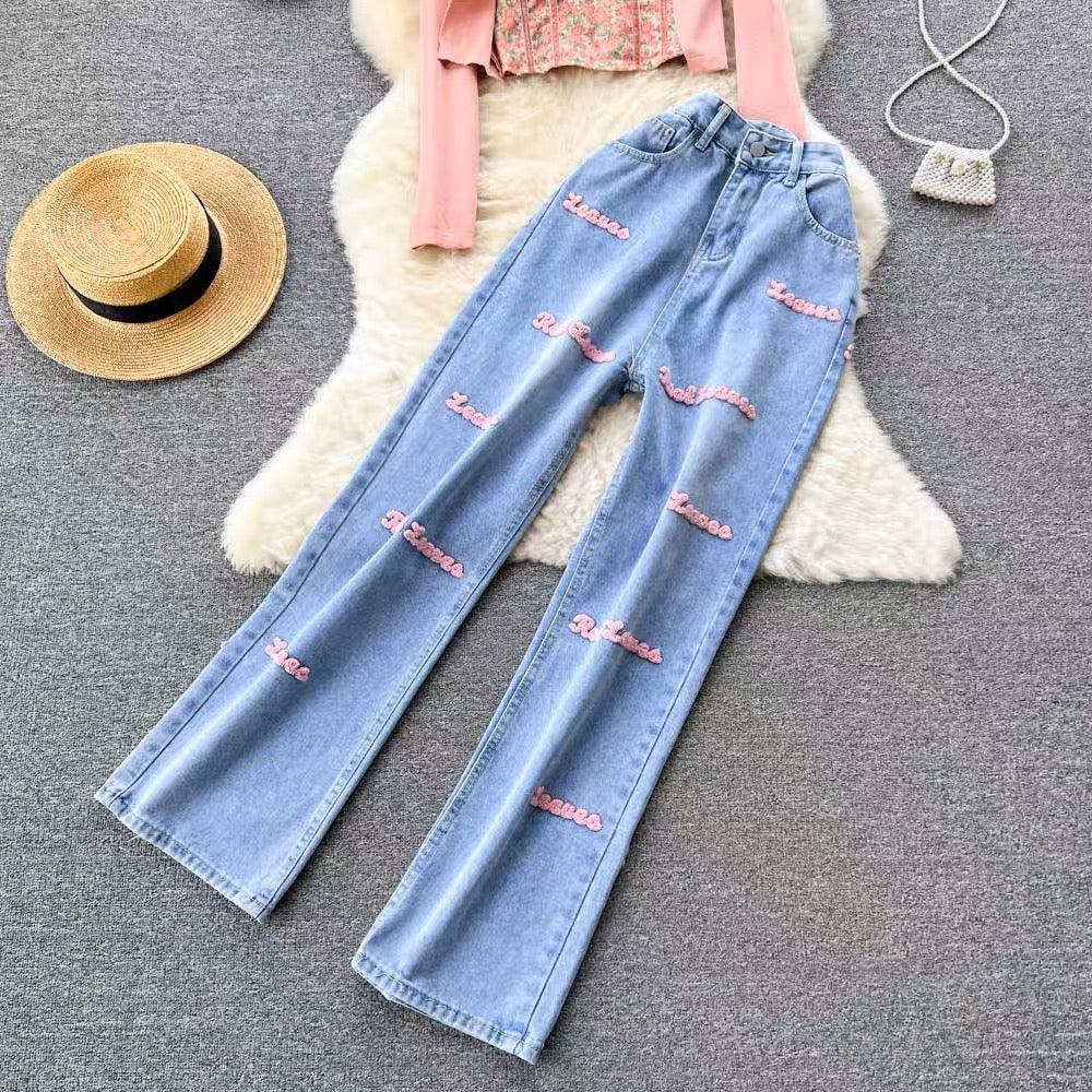 Simian Set of Top, Cape and Denims In Peach - Image 3
