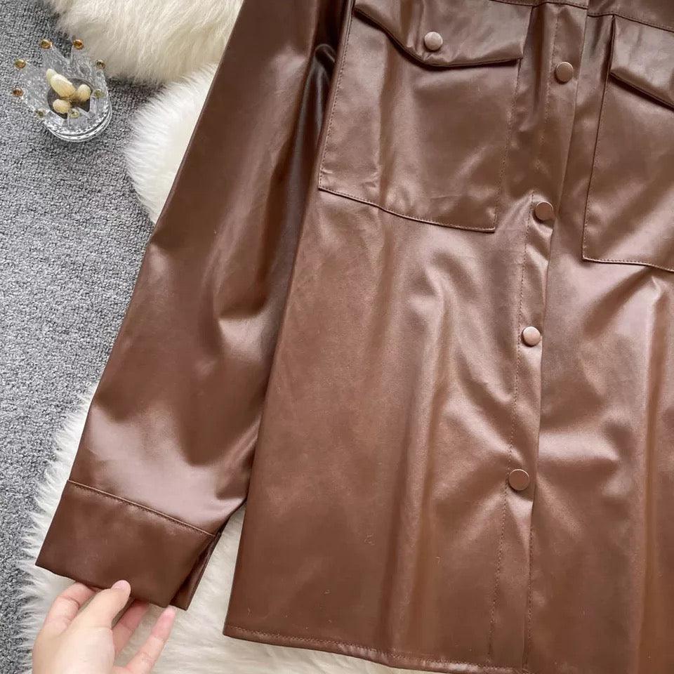 Vintage PU Leather Jacket - Image 5